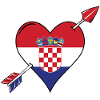 Croatie drapeau coeur amoureux
