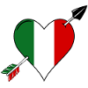 Italie drapeau coeur amoureux