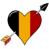 Belgium flag heart in love