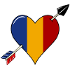Roumanie drapeau coeur amoureux