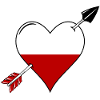Pologne drapeau coeur amoureux