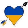 Ukraine drapeau coeur amoureux