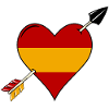 Espagne drapeau coeur amoureux