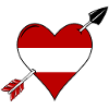 L’Autriche drapeau coeur amoureux