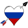 Russie drapeau coeur amoureux
