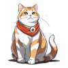 Chat avec écharpe