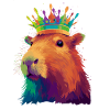Capybara with crown capybara