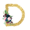 Lettre d gold floral