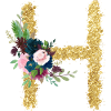 Lettre h gold floral