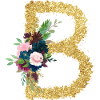 Letter b gold floral
