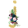 Letter j gold floral