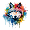 loup , loup gris aquarelle