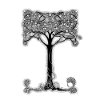 Verzierter Baum mit floraler Kunst