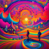psychedelisches trippy Traumwelt-Design