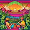 psychedelisches trippy Weed-Design