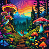 psychedelisches trippy Freundschafts-Design