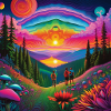 psychedelisches trippy Traumwelt-Design