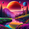 psychedelisches trippy Planeten-Design