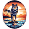 Wolf on the beach