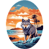Wolf on the beach