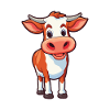Cow Cartoon Kawaii Aquarelle Illustration