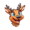 Deer Cartoon Kawaii Aquarelle Illustration