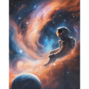 Astronaut floats in space