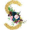 Letters s gold floral