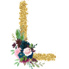 Letter l gold floral