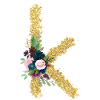 Letter k gold floral