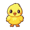 Chick Cartoon Kawaii Aquarelle Illustration