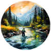 Painted fly fisherman