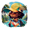 Black Kid sur Tropical Beach