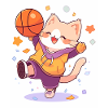 Cat with basketball
