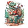 Dinosaurier Trex Weihnachten
