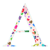 Customizable Monogram A Heart Pattern