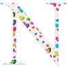 Customizable Monogram N Heart Pattern