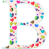 Customizable Monogram B Heart Pattern