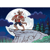 Howling Werewolf On Full Moon