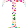 Customizable Monogram T Heart Pattern
