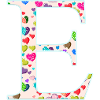Customizable Monogram E Heart Pattern