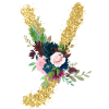 Letter y gold floral