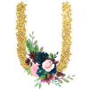 Letter u gold floral