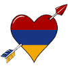Armenia flag heart in love