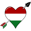 Hongrie drapeau coeur amoureux