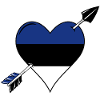 Estonie drapeau coeur amoureux