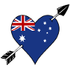 Australia flag heart in love