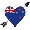 Drapeau néo-zélandais coeur amoureux