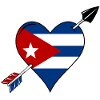 Cuba drapeau coeur amoureux