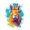 Capybara with crown capybara